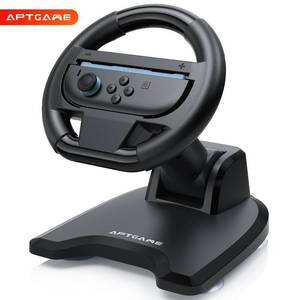 lot 14000 image: APTGAME Steering Wheel for Nintendo SwitchSwitch 2Switch OLED Joy-Con, Racing Wheel Stand for Mario Kart 8 Deluxe with 4 Suction Cups, Mario Kart Steering Wheel for Kids & Adults