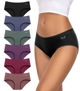 lot 14001 image: TANSTC Underwear Women Pack Low Waist Cotton Hipster Panties Full Coverage Stretch Briefs Breathable Panties 6 Pack