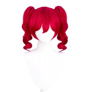 lot 14002 image: Xingwang Queen Anime Meserizer Cosplay Wig Red Double Pigtails Heat Resistant Synthetic Party Wigs for Women (Red)