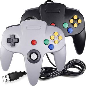 lot 14009 image: miadore 2 Pack USB Wired N64 Controller, Classic N64 PC Gamepad Joystick Controller for Windows PC MAC Linux Raspberry Pi 3 (BlackGray)
