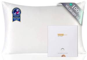 lot 14038 image: ZIMASILK 100% Pure Mulberry Silk Pillowcase for Hair and Skin Health,Soft and Smooth,Both Sides Premium Grade 6A Silk,600 Thread Count,with Hidden Zipper,1pc (King 20x36,White)