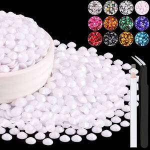 lot 14051 image: 1500PCS 6mm Resin Rhinestones Bulk for Crafting (White), Flatback Bedazzling Crystals for Crafts DIY Nail Decoration, Gems Charms for Tumbler Shoes Clothing Fabric with Pickup Pen and Tweezers
