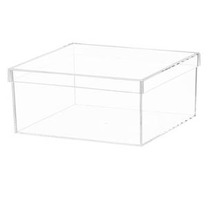 lot 14064 image: Dayaanee Clear Acrylic Box, Large Acrylic Box with Lid 7.9x7.9x3.9 Inches Plastic Square Cube Containers Storage Box for Candy Pill and Tiny Jewelry