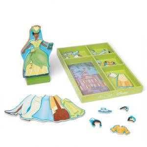 lot 14104 image: Melissa & Doug Disney Princess Tiana Magnetic Dress-Up Wooden Doll Pretend Play Set (30 pcs) - FSC Certified