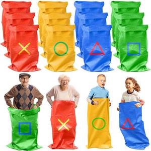 lot 14421 image: HolyMaji 12 Pcs Potato Sack Race Bags, Easter Sack Race Bags for Adults and Kids Outdoor Games Carnival Backyard Games Birthday Party Field Day Lawn Family Reunion (4 Colors)