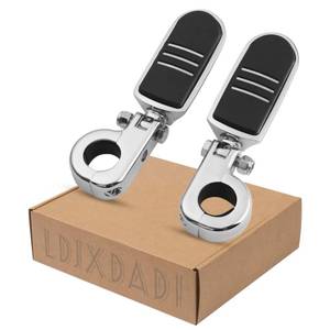 lot 14441 image: LDJXDADI 1.25 Highway Footpegs, Adjustable Footrest Mounting P-Clamps Compatible with Harley Sportster Touring Softail Dyna Honda Kawasaki Suzuki Yamaha with 1-14 Engine Guard��Chrome��