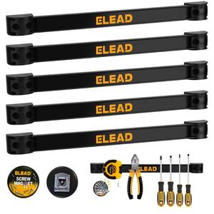 lot 14444 image: ELEAD 6-Piece 12 Magnetic Tool Holder Storage Organizer - Wall Mount Rack Garage Organization Power Magnet Hanger Workbench Board Slatwall Van Organizers Mounted Hanging Strip