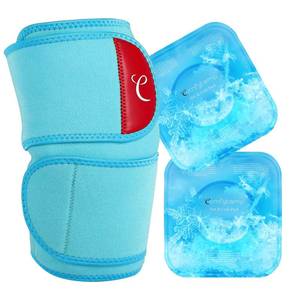 lot 14448 image: Comfytemp Large Knee Ice Pack Wrap with 2 Soft Gel Packs, Reusable Compression Knee Brace for Meniscus Tear, Cold Bag for Injury, Joint Pain Relief, Arthritis, ACL, After Surgery Men Women Recovery