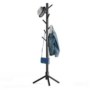 lot 14484 image: Hupmad Wooden Tree Coat Rack Stand,Sturdy Freestanding Coat Rack with 8 Hooks,3 Adjustable Height for Child Adult,Wood Coat Stand Tree Fits Entryway Bedroom Office for Bags,Hats