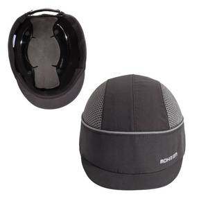 lot 14486 image: MOHEEN Safety Bump Cap, Baseball Hard Hat with Reflective Stripes Lightweight and Breathable Head Protection Caps Small Brim Black 18101