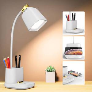 lot 19392 image: GONDSILY LED Desk Lamp with USB Charging Port Touch Control 3 Color Modes, Stepless Dimming,Eye-Caring LED Table Lamp for Home,Office,Bedroom,Reading,Work,Study,Gooseneck Lamp, 5V, 2.4A