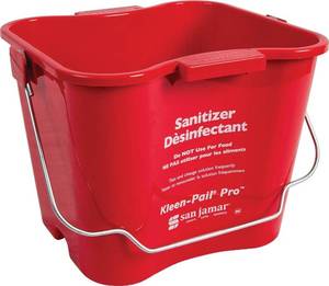 lot 19411 image: San Jamar Kleen-Pail Pro, Bucket with Handle for Cleaning Products in Commercial and Home Setting, 6 Qts, 1 Count, Red