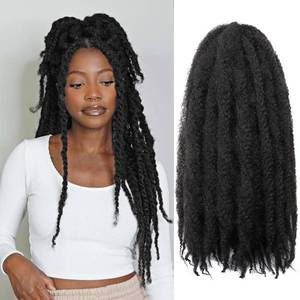 lot 19437 image: Marley Twist Braiding Hair-24Inch 8packs Cuban Twist Hair Soft Marley Hair for Black Women(1B, 24 Inch (Pack of 8))