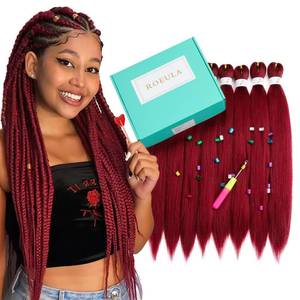 lot 20026 image: Roeula Bug# Pre Stretched Braiding Hair 20 Inch 8 Packs Long Fire Red Braiding Hair Pre Stretched Professional Prestretched Braiding Hair Synthetic Crochet Braids (Bug#, 20 Inch (pack of 8))