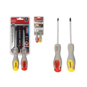 lot 20406 image: FamilyMaid 16383 4 in. Screwdriver  Grey & Yellow - 2 Piece