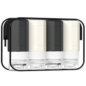 lot 20450 image: Ruinovate 2 oz Travel Bottles, Small Size Containers, TSA Approved Silicone Travel Toiletries Bottles, Shampoo and Conditioner Kit for Women (Black-white)