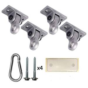 lot 20452 image: ABUSA Heavy Duty White Metal Color Swing Hangers Screws Bolts Included Over 5000 lb Capacity Playground Porch Yoga Seat Trapeze Wooden Sets Indoor Outdoor (4 Pack)