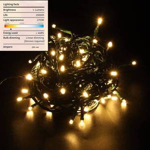 lot 20464 image: 12V Outdoor String Lights��Warm White��- Low Voltage Outdoor String Lights -Works with Low Voltage Landscape Lighting Systems -for Holiday Decorations, Christmas Tree Lights Holiday Party Wedding