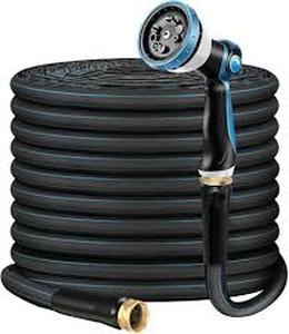 lot 1676 image: Non-Expanding Garden Hose with Spray Nozzle