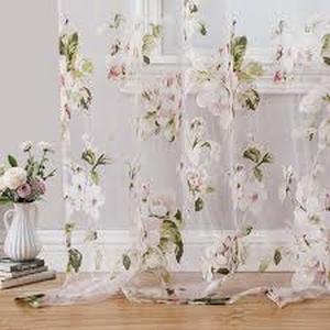 lot 1685 image: See-through curtain pretty flower approximately 10 ft by 4 ft