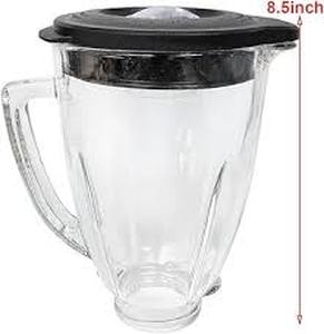 lot 1687 image: Clear Glass Mixing Bowl with Handle and Beater Attachment