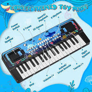 lot 1688 image: Electronic Piano Keyboard with Ocean Theme Design