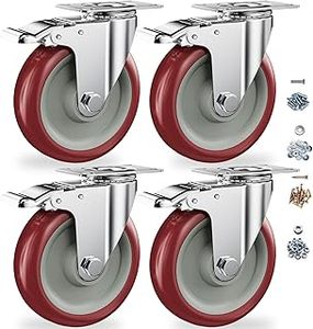 lot 1698 image: Heavy Duty Industrial Caster Wheels with Mounting Plate