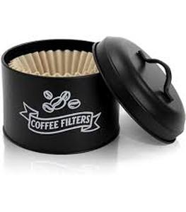 lot 2315 image: Black coffee filter container metal