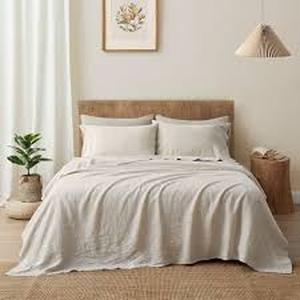 lot 4355 image: ATLINIA 100% Pure Flax Linen Bedding Set