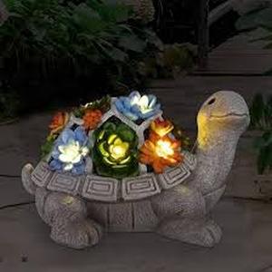 lot 5506 image: Turtle Solar Statue Garden Decoration
