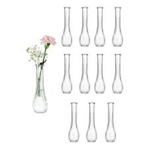 lot 5510 image: Set of 12 Clear Glass Bud Vases