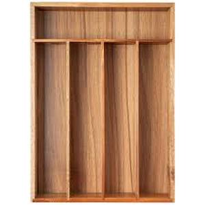 lot 5528 image: Acacia Wood Kitchen Drawer Organizer Tray