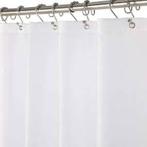lot 6180 image: White Shower Curtain Liner with Grommets proximately 75X70 in