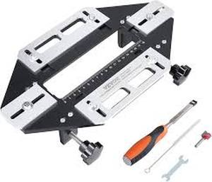 lot 11033 image: Aluminum Alloy Door Hinge Jig Woodworking Hole Opener Slotting Lockator Wooden Door Hinge Hole Guide Door Lock Jig For Door Lock Installation