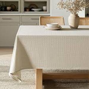 lot 11067 image: Miulee Linen Tablecloth 52x63 x2 Inches