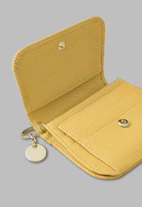 lot 12412 image: Yellow Leather Small Wallet with Zipper Pocket