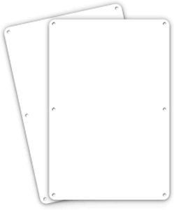 lot 12425 image: 2-Pack White Metal WaterProof Signs
