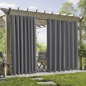 lot 19400 image: RYB HOME Extra Wide Outdoor Curtains Grey 105x96 Inch
