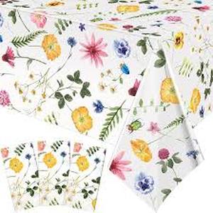 lot 20416 image: Floral Print 3 PCS Plastic Tablecloths