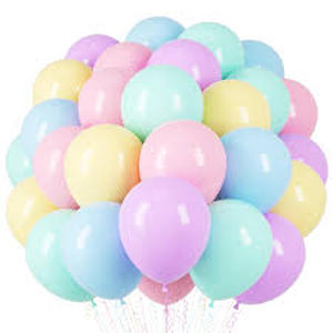lot 20419 image: Colorful Party Balloons Pastel Rainbow Set