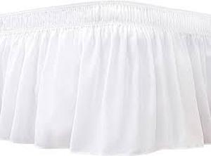 lot 20427 image: White Wrap Around Bed Skirt with 15 Inch Drop