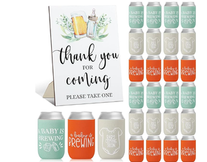 lot 11079 image: Baby Shower Party Supply Bundle with Cozies  and Decorative Sign Set Of 36