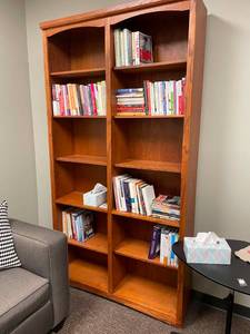 lot 98 image: Wooden Bookcase with Multiple Shelves