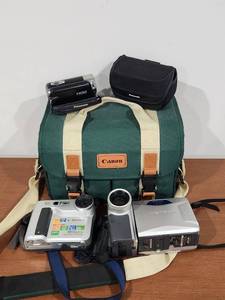 lot 135 image: Multi-Brand Camera Equipment Bundle with Canon Bag