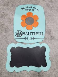 lot 217 image: Be Your Own Kind of Beautiful Decorative Wall Sign with Chalkboard