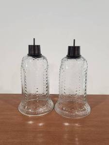 lot 223 image: Glass Pendant Light Shades with Black Metal Hardware