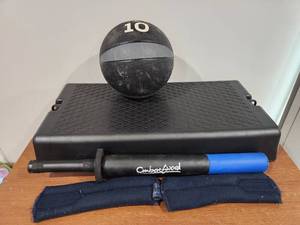 lot 226 image: Aerobic Stepper, IGNITE 10lb Medicine Ball, SPRI Foam Roller Training Equipment Set