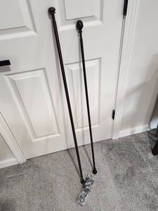 lot 229 image: Decorative Bronze Steel Curtain Rods with Ornamental Finials