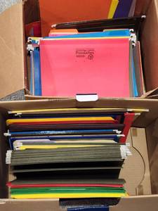 lot 233 image: Large Collection of Hanging File Folders and Office Supplies