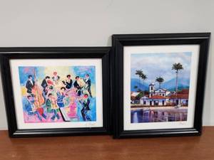 lot 243 image: Set of Two Framed Art Prints - Orchestra Signed by Jean Claude Picot And Reflections Signed By Alex Pauker
